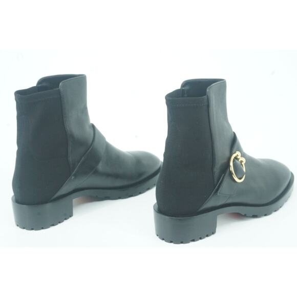 Stuart Weitzman Black LeatherLuxering Bootie Biker Ankle Size 9 Women's $595 - Picture 4 of 12